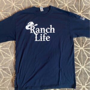 Ranch Life Navy Blue T-Shirt long sleeve large